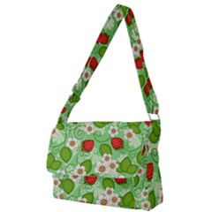 Strawberries Pattern Seamless Full Print Messenger Bag (s) by Posterlux