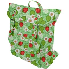 Strawberries Pattern Seamless Buckle Up Backpack