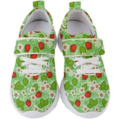 Strawberries Pattern Seamless Kids  Velcro Strap Shoes by Posterlux