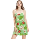 Strawberries Pattern Seamless Summer Frill Dress View1