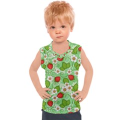 Strawberries Pattern Seamless Kids  Sport Tank Top