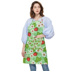 Strawberries Pattern Seamless Pocket Apron