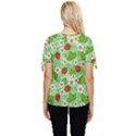 Strawberries Pattern Seamless Bow Sleeve Button Up Top View4