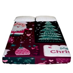 Christmas Santa Claus Fitted Sheet (king Size)