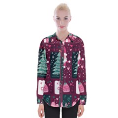 Christmas Santa Claus Womens Long Sleeve Shirt