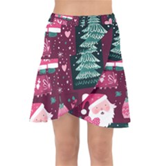 Christmas Santa Claus Wrap Front Skirt by Posterlux