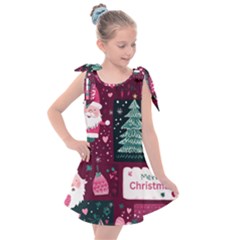 Christmas Santa Claus Kids  Tie Up Tunic Dress