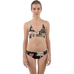 Christmas Reindeer Wrap Around Bikini Set