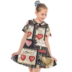 Christmas Reindeer Kids  Short Sleeve Shirt Dress