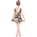 Christmas Reindeer Kids  Skater Dress Swimsuit View2