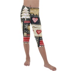 Christmas Reindeer Kids  Lightweight Velour Capri Leggings 