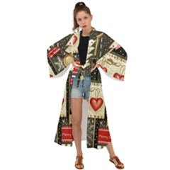 Christmas Reindeer Maxi Kimono