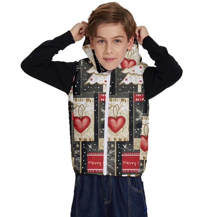 Christmas Reindeer Kids  Stylish Hooded Puffer Vest