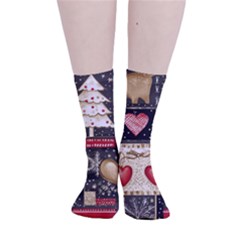 Christmas Reindeer Smooth Crew Length Tube Socks by Posterlux