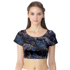 Rocky Lake Reflection  Short Sleeve Crop Top by dflcprintsclothing