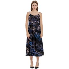 Rocky Lake Reflection  Casual Spaghetti Strap Midi Dress by dflcprintsclothing