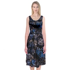 Rocky Lake Reflection  Midi Sleeveless Dress by dflcprintsclothing