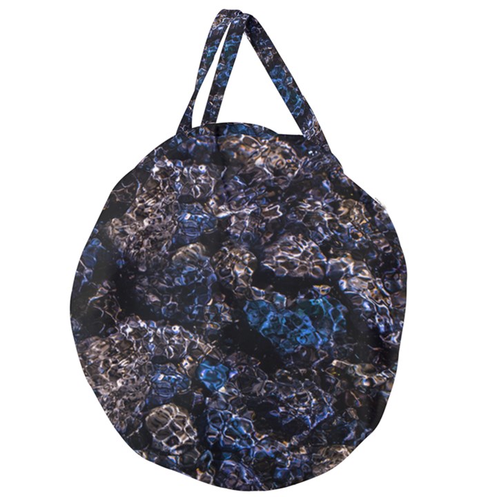 Rocky Lake Reflection  Giant Round Zipper Tote