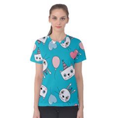 Birtay Cats Bunnies, Koteto Women s Cotton T-shirt