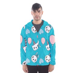 Birtay Cats Bunnies, Koteto Men s Hooded Windbreaker