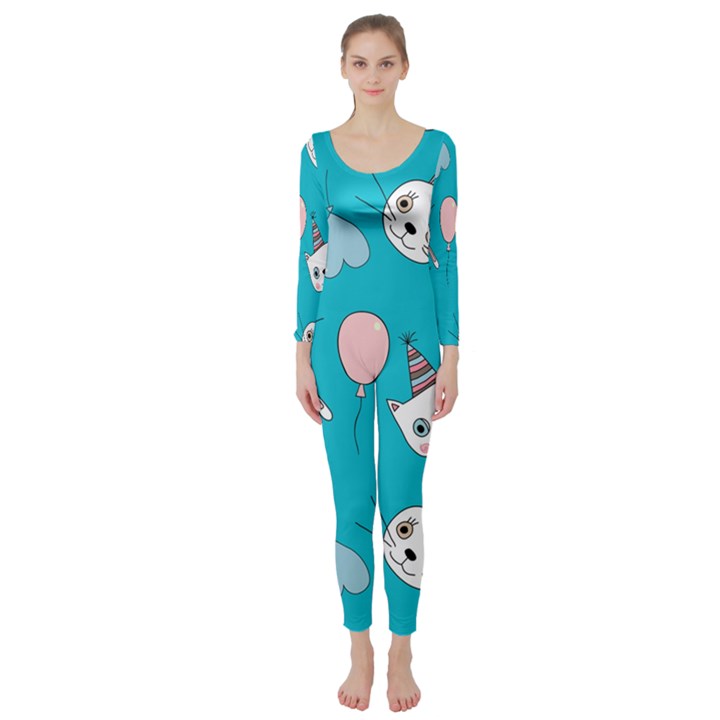 Birtay Cats Bunnies, Koteto Long Sleeve Catsuit