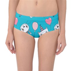 Birtay Cats Bunnies, Koteto Mid-waist Bikini Bottoms