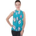 Birtay Cats Bunnies, Koteto Mock Neck Chiffon Sleeveless Top View1