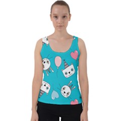 Birtay Cats Bunnies, Koteto Velvet Tank Top by kyorashop23