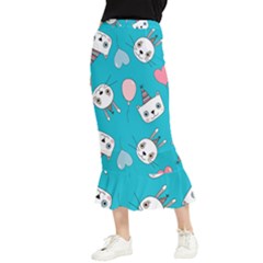 Birtay Cats Bunnies, Koteto Maxi Fishtail Chiffon Skirt