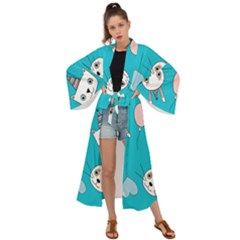 Birtay Cats Bunnies, Koteto Maxi Kimono by kyorashop23