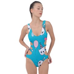 Birtay Cats Bunnies, Koteto Side Cut Out Swimsuit