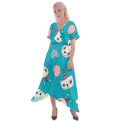 Birtay Cats Bunnies, Koteto Cross Front Sharkbite Hem Maxi Dress