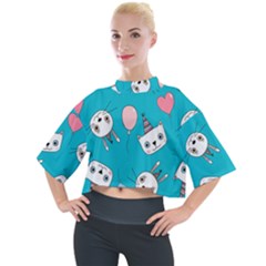 Birtay Cats Bunnies, Koteto Mock Neck T-shirt