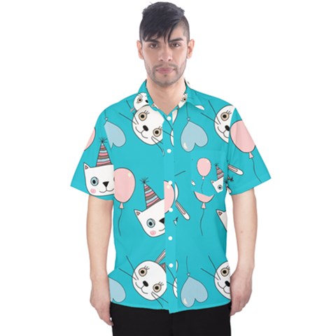 Birtay Cats Bunnies, Koteto Men s Hawaii Shirt by kyorashop23