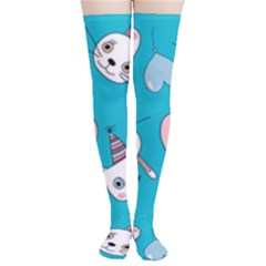 Birtay Cats Bunnies, Koteto Thigh High Stockings by kyorashop23