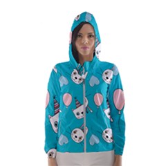 Birtay Cats Bunnies, Koteto Women s Hooded Windbreaker