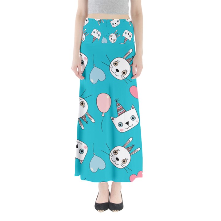 Birtay Cats Bunnies, Koteto Full Length Maxi Skirt