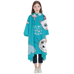 Birtay Cats Bunnies, Koteto Kids  Hooded Rain Ponchos by kyorashop23