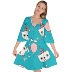 Birtay Cats Bunnies, Koteto Velour Kimono Dress