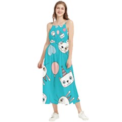 Birtay Cats Bunnies, Koteto Boho Sleeveless Summer Dress by kyorashop23