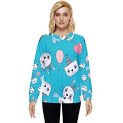 Birtay Cats Bunnies, Koteto Hidden Pocket Sweatshirt