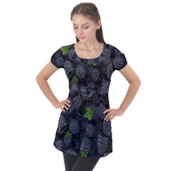 Blackberry Fruit, Fruit Puff Sleeve Tunic Top