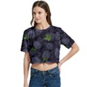 Blackberry Fruit, Fruit Women s Round Neck Short Sleeve Crop Top View2