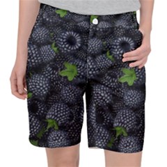 Blackberry Fruit, Fruit Women s Pocket Shorts by kyorashop23