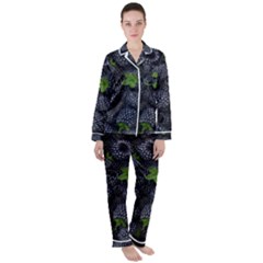 Blackberry Fruit, Fruit Women s Long Sleeve Satin Pajamas Set	