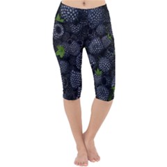 Blackberry Fruit, Fruit Lightweight Velour Cropped Yoga Leggings by kyorashop23