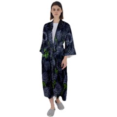 Blackberry Fruit, Fruit Maxi Satin Kimono