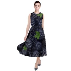 Blackberry Fruit, Fruit Round Neck Boho Dress