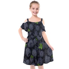 Blackberry Fruit, Fruit Kids  Cut Out Shoulders Chiffon Dress