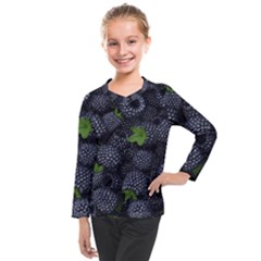 Blackberry Fruit, Fruit Kids  Long Mesh T-shirt